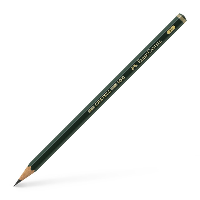 Lápiz CASTELL 9000 Graduación 2B para Escribir y Abocetar Faber Castell Negro