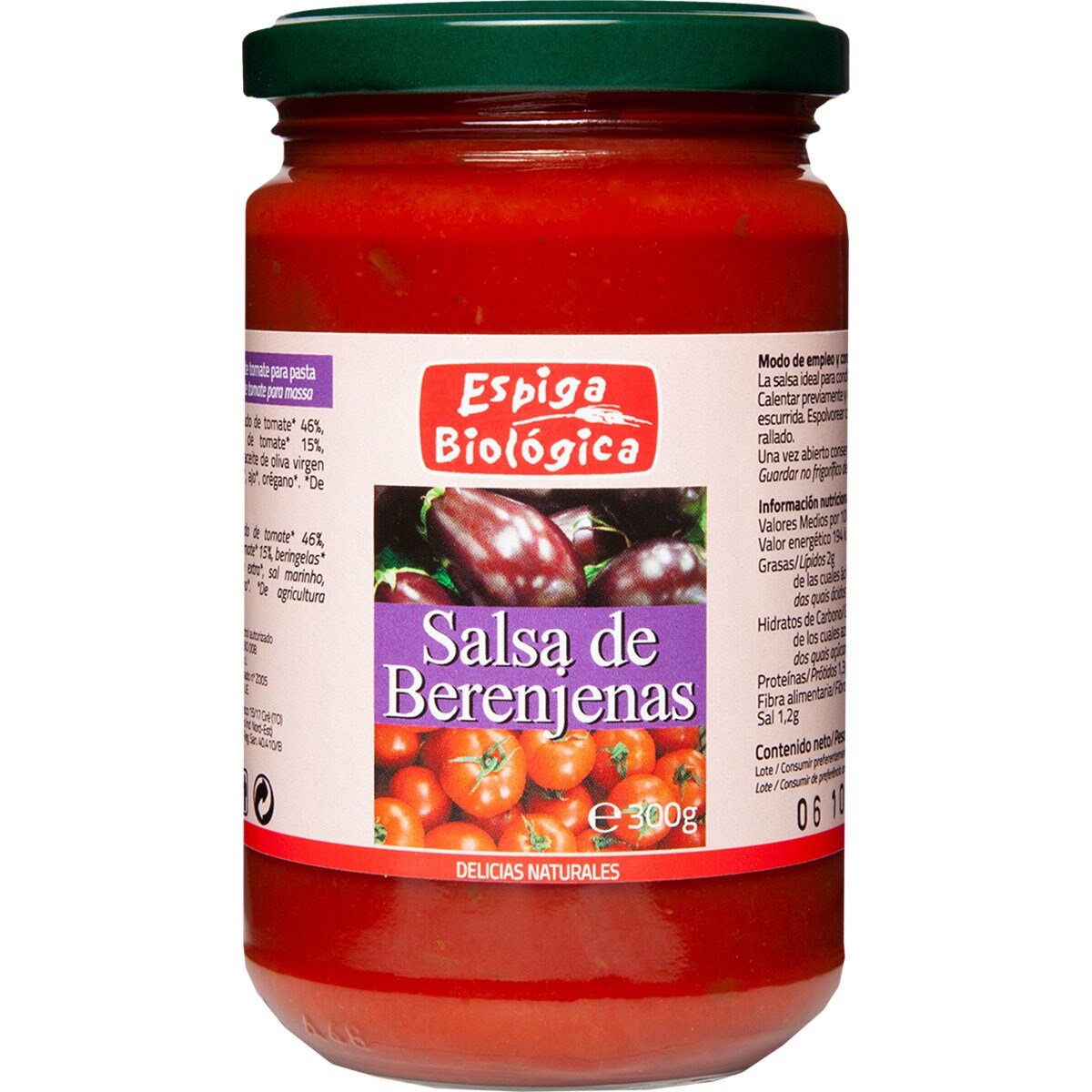 Salsa de berenjenas frasco 300 g · ESPIGA BIOLOGICA · Supermercado El Corte Inglés El Corte Inglés