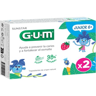 GUM Junior gel toothpaste ages 6+ years duo tubes 2x50 ml