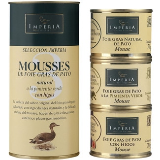IMPERIA Foie gras natural, con higos y a la pimienta 3X70G Karton 210 g