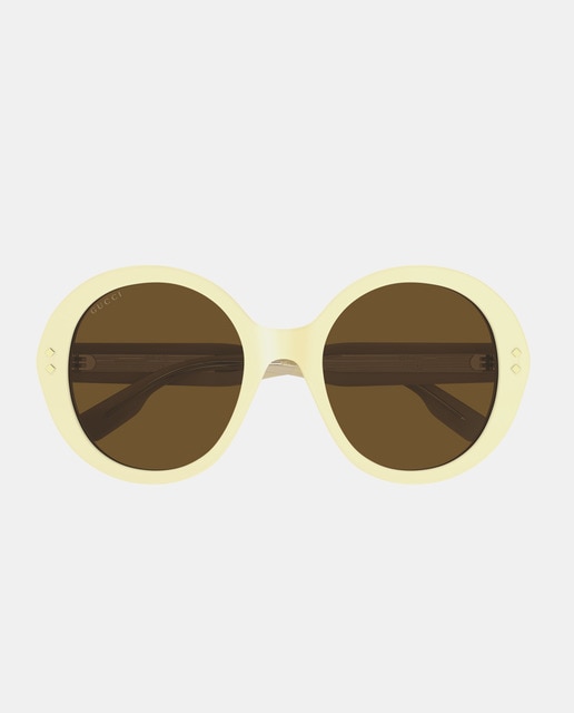 Gafas de sol de mujer redondas de acetato en amarillo
