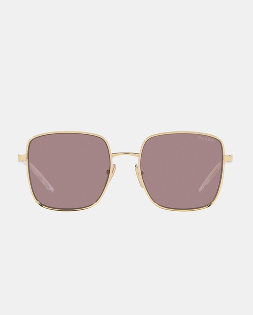 Gafas de sol de mujer cuadradas metalizadas en dorado