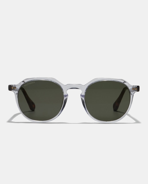 Gafas de sol unisex redondas de acetato transparente con lentes polarizadas