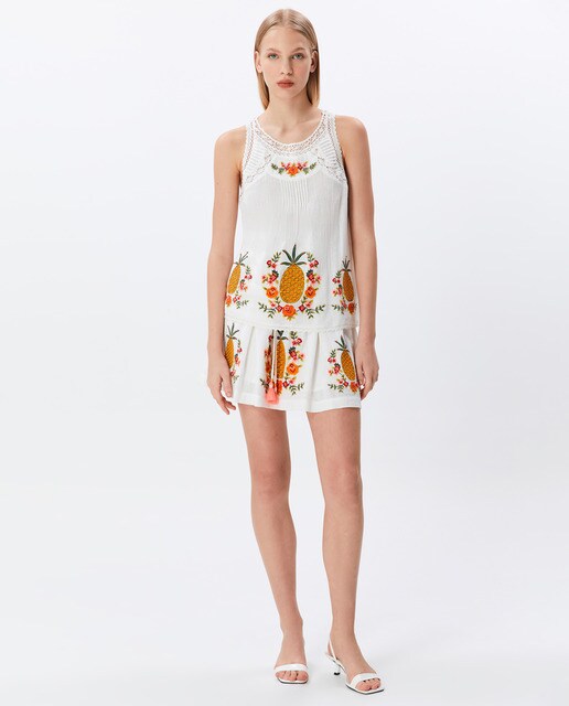 Jupe broderie ananas