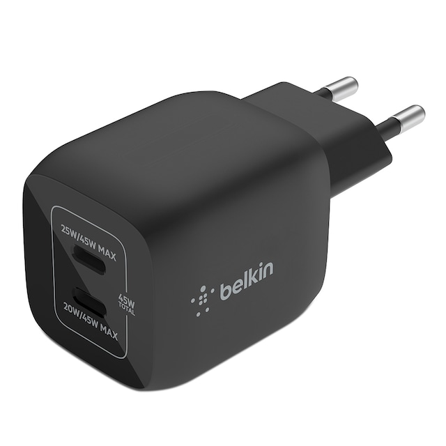 Cargador de pared Belkin USB-C PD de 30 W con PPS negro
