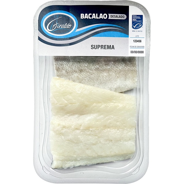 GIRALDO suprema MSC de bacalao desalado bandeja 350 g