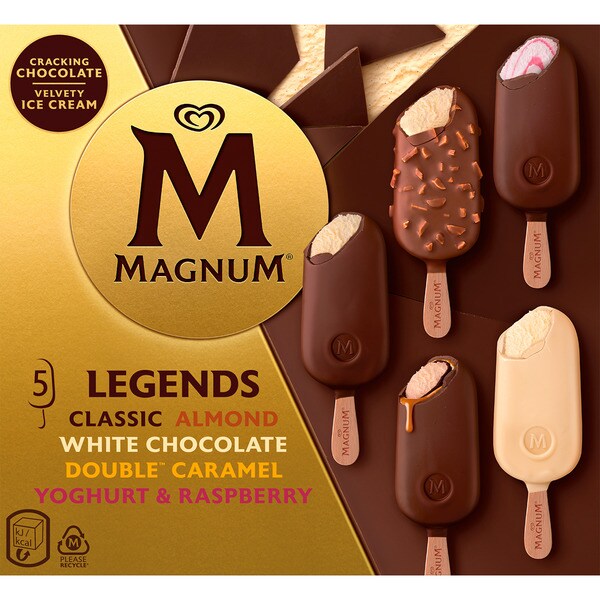 MAGNUM Legends surtido de helados clásicos 5 variedades sin gluten estuche 525 ml