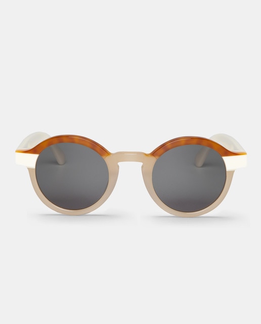 Gafas de sol unisex redondas de acetato bicolor
