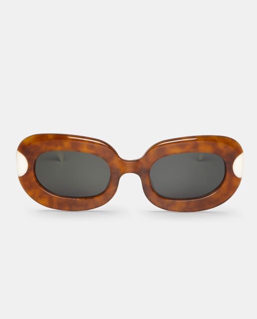 Gafas de sol de mujer ovaladas de acetato en havana claro