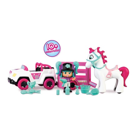  Coche con remolque y caballo