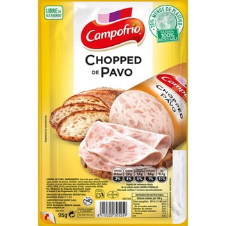 CAMPOFRIO chopped de pavo en lonchas sin gluten envase 95 g