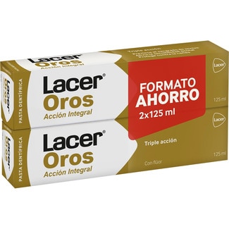 LACER Oros pasta dentífrica protección bucodental integral con flúor pack 2 tubos 125 ml