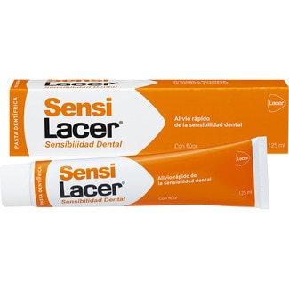 LACER Sensilacer pasta dentífrica con flúor para el alivio rápido de la sensibilidad dental tubo 125 ml uso diario