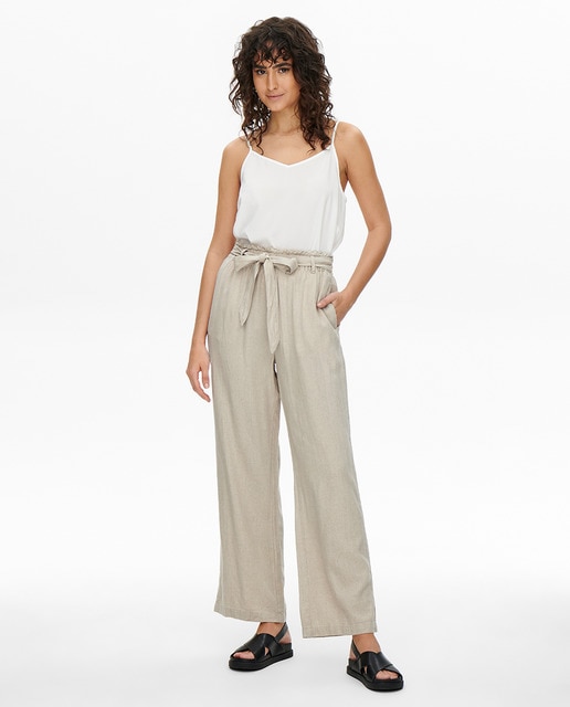 Pantalón de mujer ancho de tiro alto