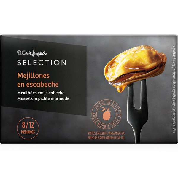 mittelgroße marinierte Miesmuscheln 8-12 Stück Dose 69 g netto Abtropfgewicht