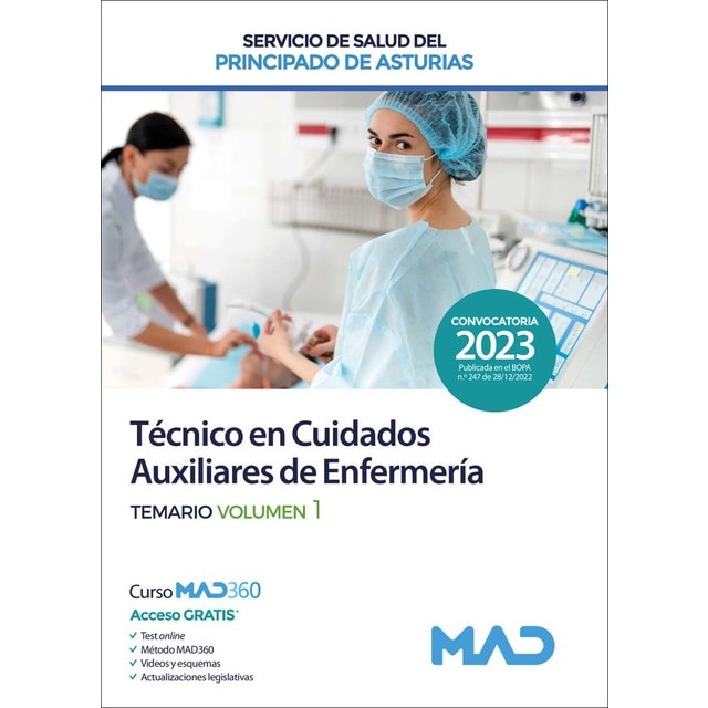 Técnico en Cuidados Auxiliares de enfermería del servicio de salud del Principado de Asturias. Volumen 1 (Tapa blanda)