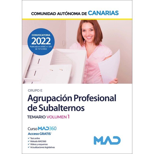 Agrupación Profesional de Subalternos (Grupo E) de la Administración Pública de la Comunidad Autóno VOL 1 (Tapa blanda)