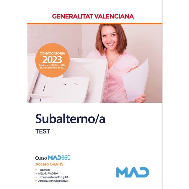Subalterno/a de la Generalitat Valenciana. Test (Tapa blanda)