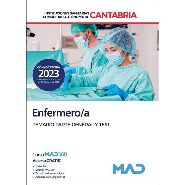 Enfermero/a de Instituciones Sanitarias de la Comunidad Autónoma de Cantabria. Temario parte general y test (Tapa blanda)