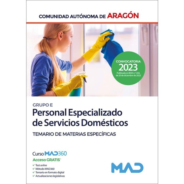 Personal Especializado de Servicios Domésticos (Grupo E) de la Administración General de la Comunida (Tapa blanda)