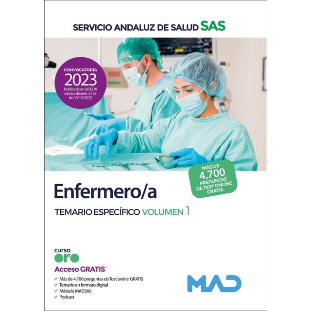 Enfermero/a del Servicio Andaluz de Salud. Temario específico volumen 1 (Tapa blanda)