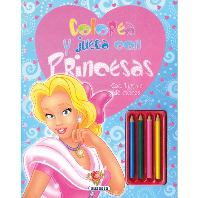 Colorea y juega con princesas (con lápices de colores)