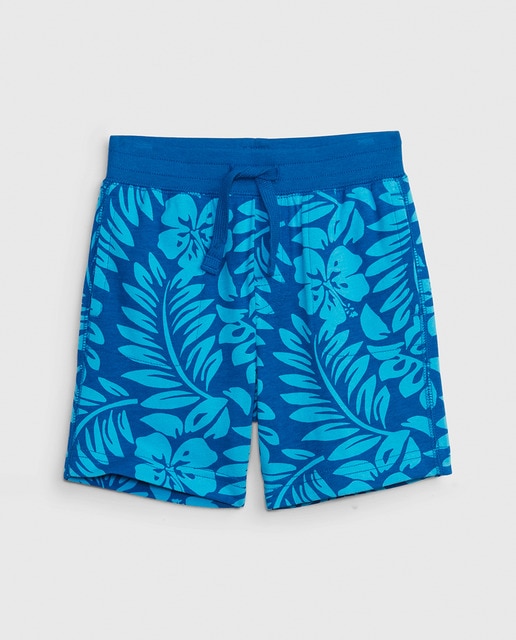 Bermuda de punto de niño con estampado y cordón en la cintura