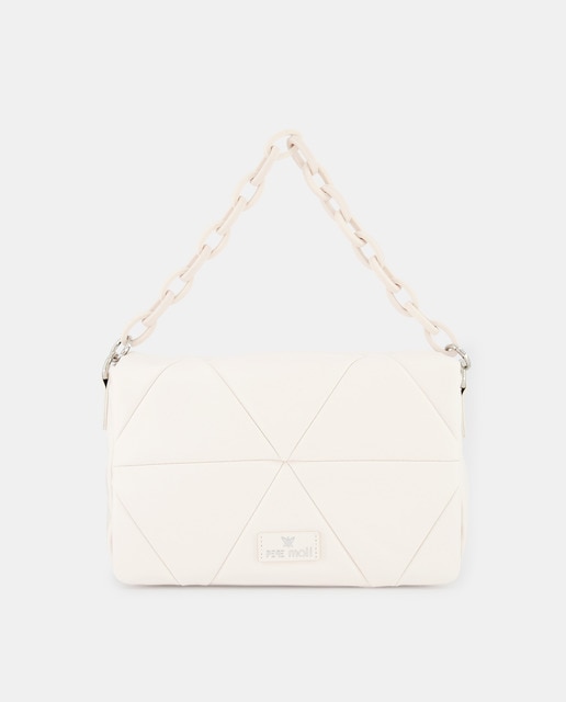 Quilted cream messenger bag with flap · Women's fashion · El Corte Inglés