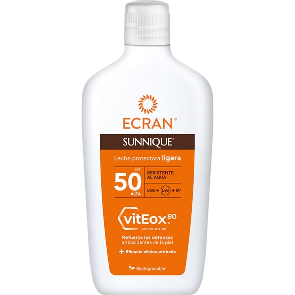 ECRAN Sunnique leche protectora solar ligera con vitEox SPF-50 frasco 370 ml