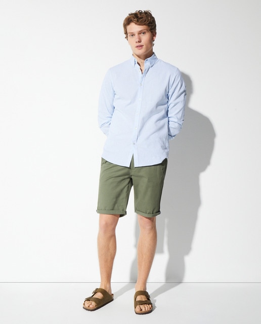 Bermuda de algodón tipo chino de hombre stretch