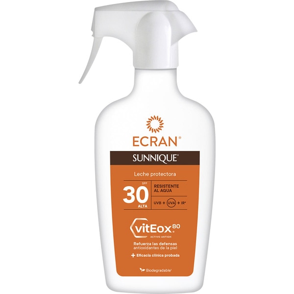 ECRAN Sunnique leche protectora solar con vitEox SPF-30 pistola 270 ml resistente al agua
