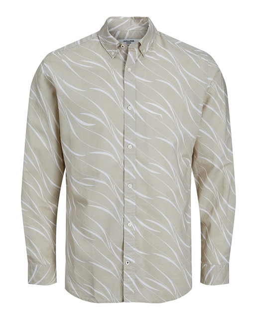 Camisa manga larga print floral hombre