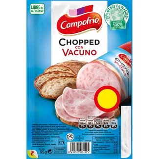 CAMPOFRIO chopped con vacuno en lonchas especial bocadillo sin gluten envase 95 g