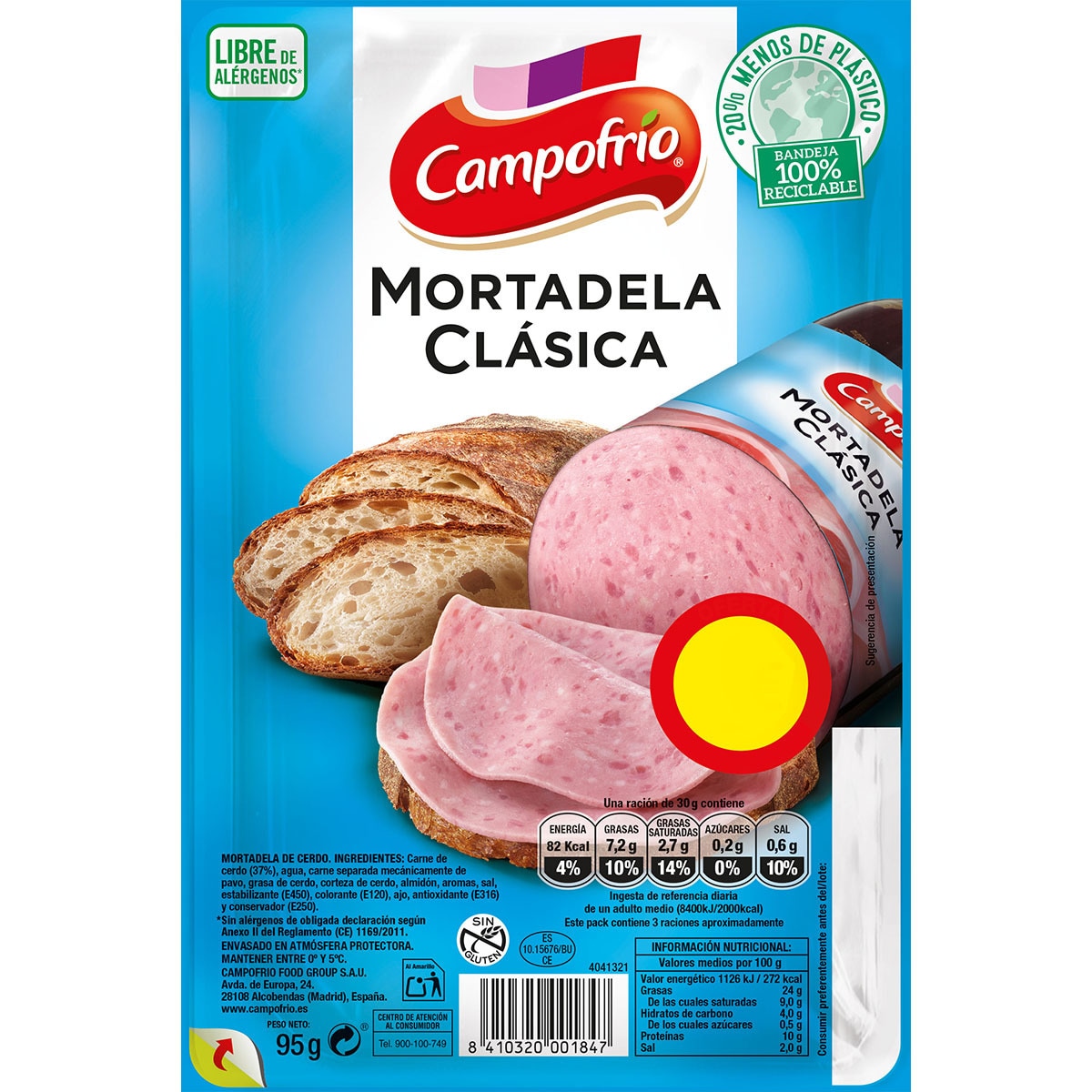 Comprar Mortadela clásica en lonchas especial bocadillo sin gluten