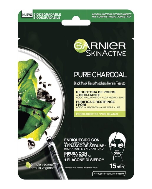 Garnier – Mascarilla tissu Black Pure Charcoal Skin Active Garnier.