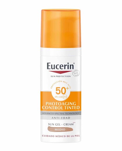 Fluido solar facial Photoaging Control Tinted antiedad Medio SPF 50+ Eucerin