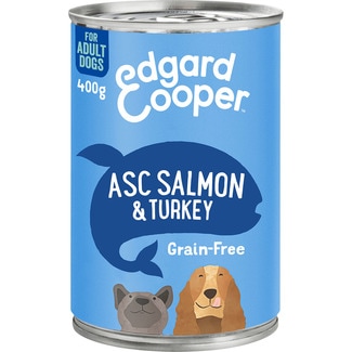 EDGARD&COOPER comida húmeda para perros adultos con salmón y pavo Grain Free lata 400 g