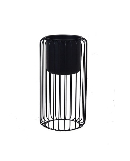 Macetero metal 26,3x26,3x50 negro
