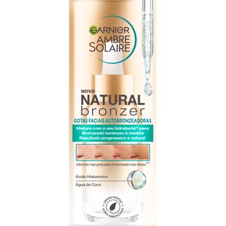 Ambre Solaire Natural bronze Gotas Faciais Autobronzeadoras embalagem 30 ml