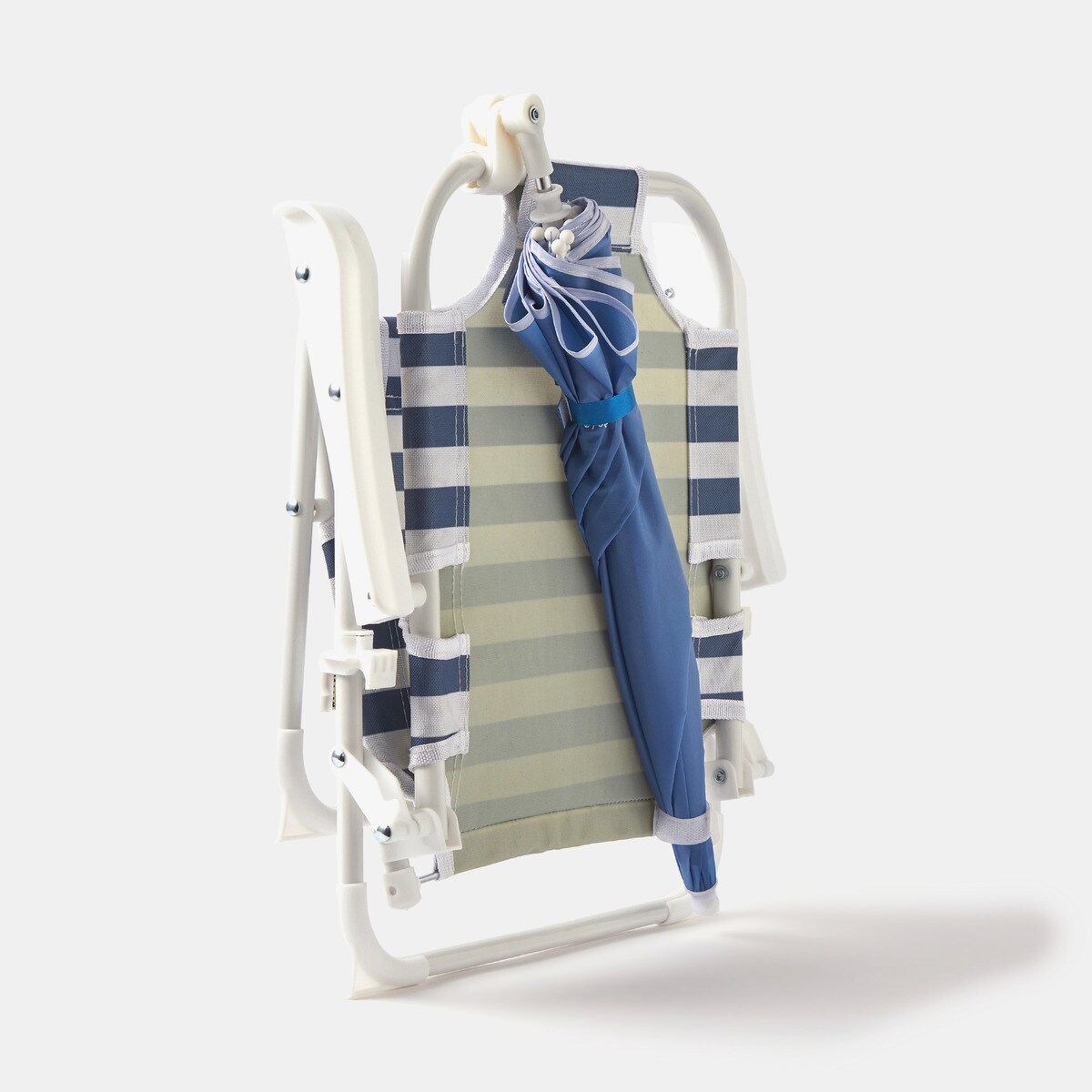 Cadeira de Praia Infantil com Guarda-sol Azul-marinho-5