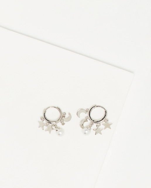 Arito estrella luna perlas silver