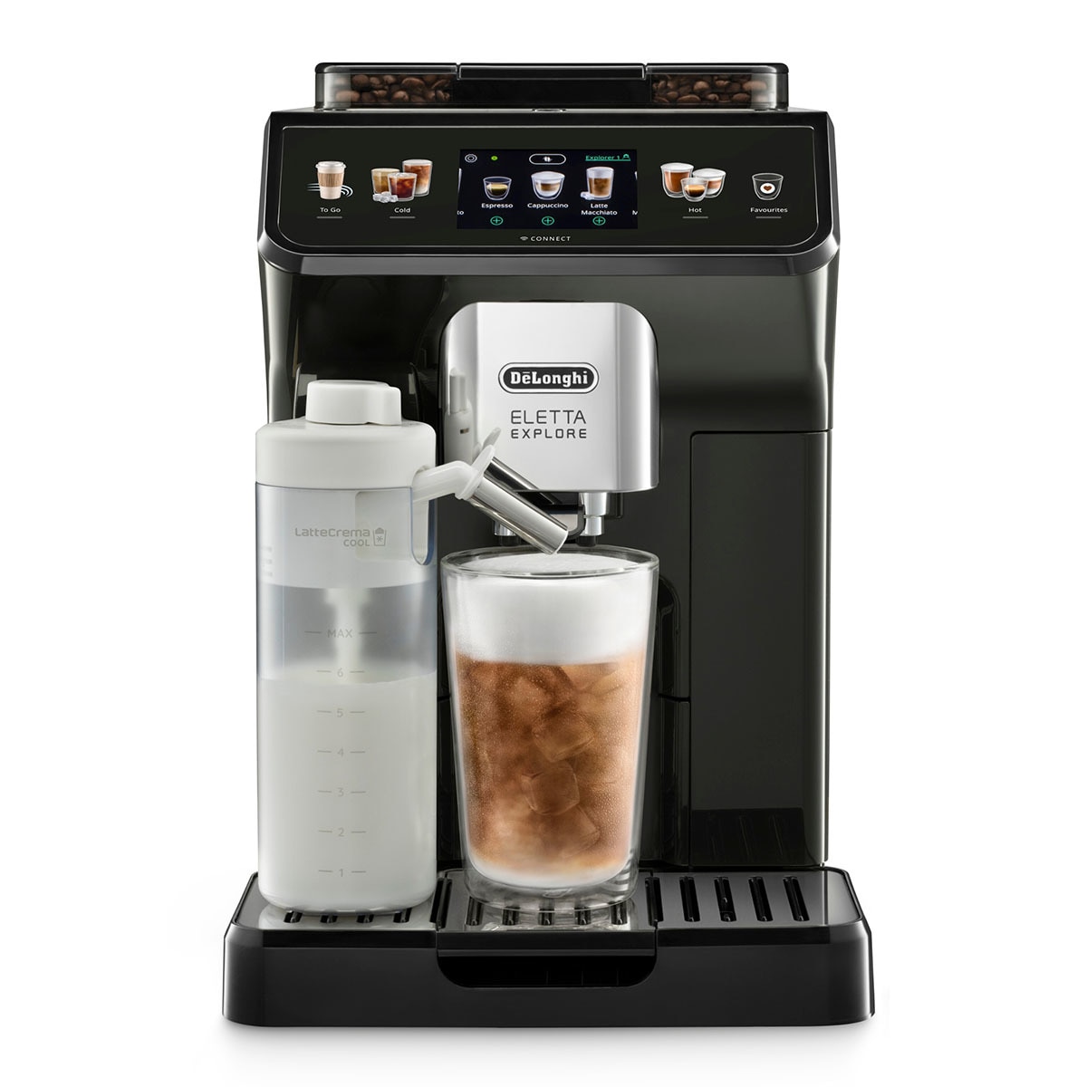 De'Longhi - Cafetera superautomática De´Longhi Eletta Explore ECAM450.65.G con programas de bebidas de café frías y calientes.