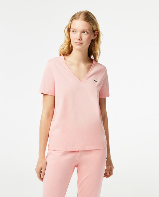 Loose fit short-sleeve V-neck T-shirt