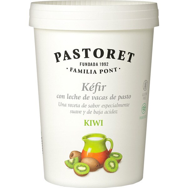 PASTORET kéfir de kiwi suave con leche de vacas de pasto sin gluten envase 500 g