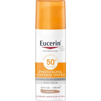 EUCERIN Photoaging Control Tinted Mittel Anti-Age-Sonnenfluid LSF 50+ Flacon 50 ml