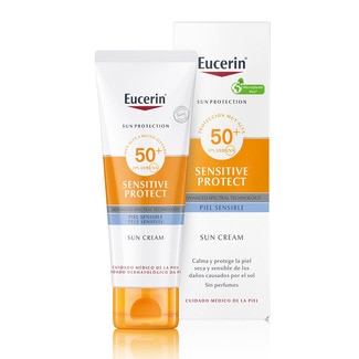 EUCERIN protector solar facial en textura crema SFP 50+ tubo 50 ml