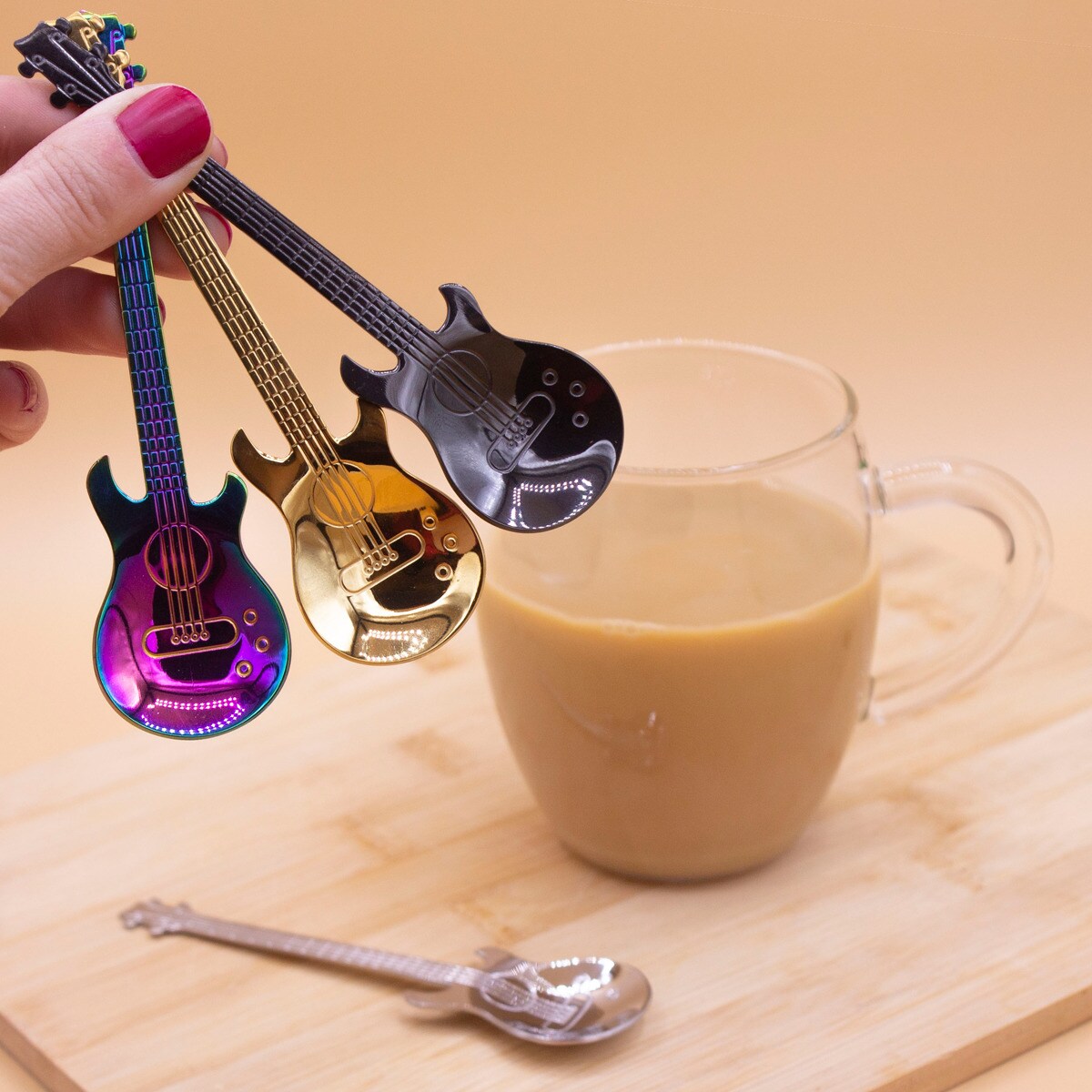 Colheres na Forma de Guitarra Coffee & Rock 5