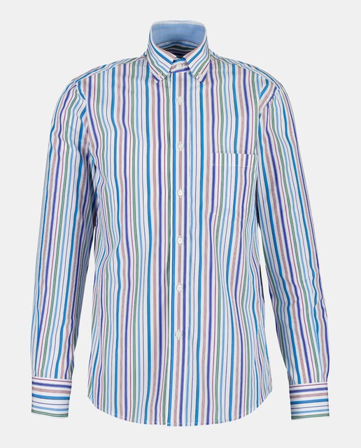 Striped long-sleeve casual shirt