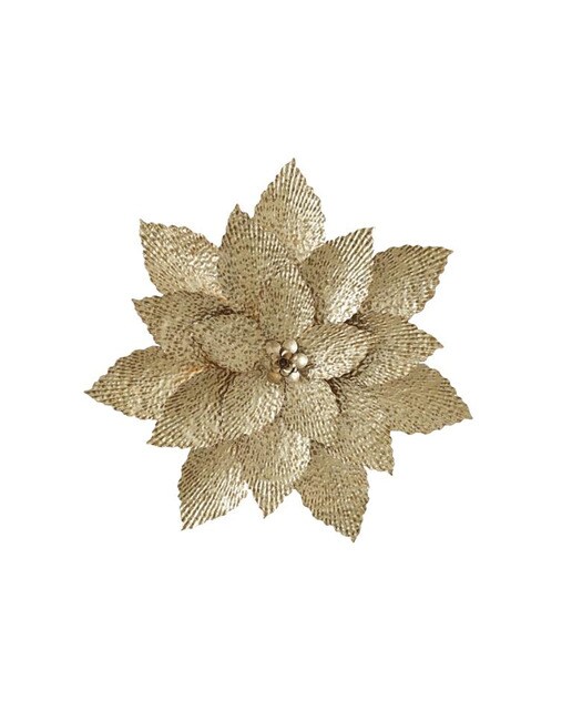 Decoración pared metal 56x4,5x56 flor dorado