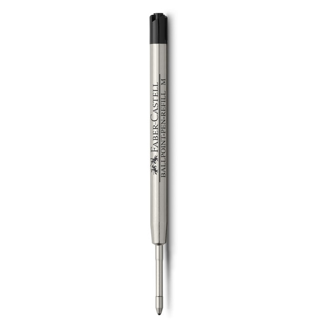 Recambio de bolígrafo escritura M Faber-Castell negro.